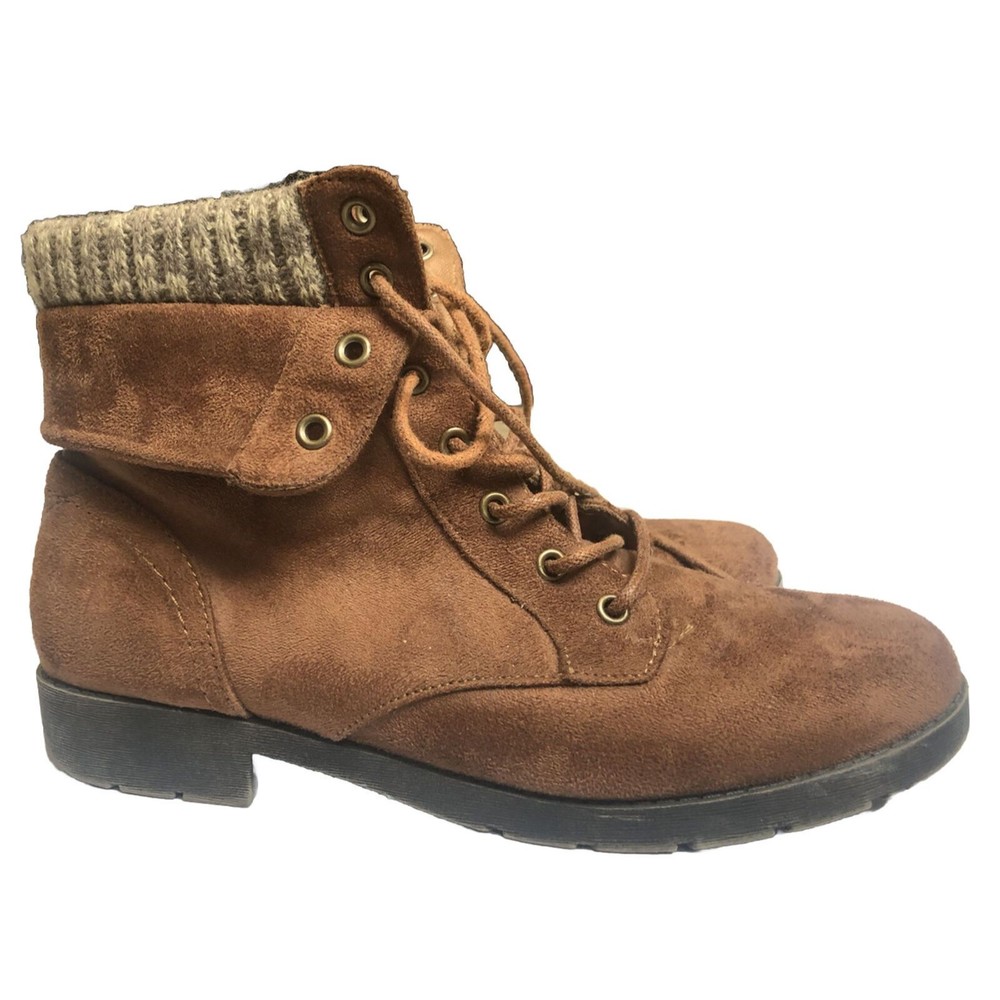 Arizona Jeans Co. Women's Yetta Ankle Boots Size 8M Brown Suede Sweater Lined - Picture 7 of 12